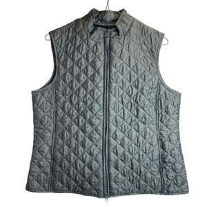 Relativity Quilted Vest Women’s Large Gray Full Zip Lightweight Puffer